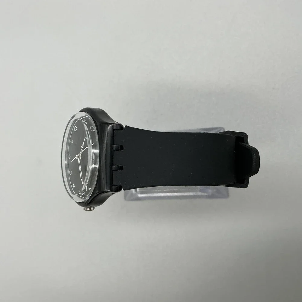 Swatch 1920 Mens Watch 34mm Black Dial Retro GB275 Swiss Analog New Battery